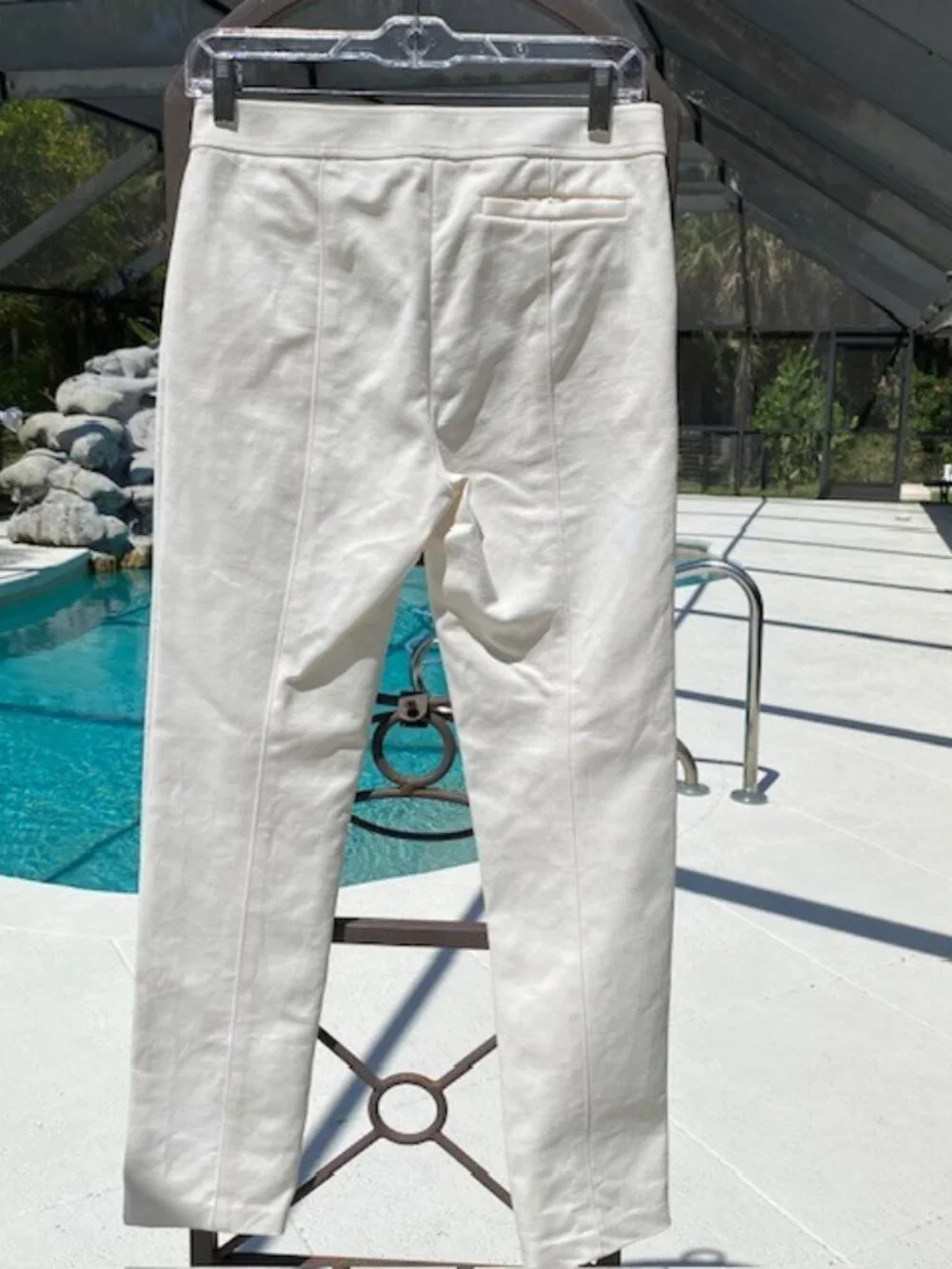 Tory Burch Vanner Pants Women's Cropped Ankle Cream Size 2